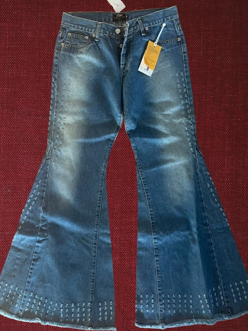 🌟 NWT Casta & Puno Flare Jeans Size 28 – Embroidered